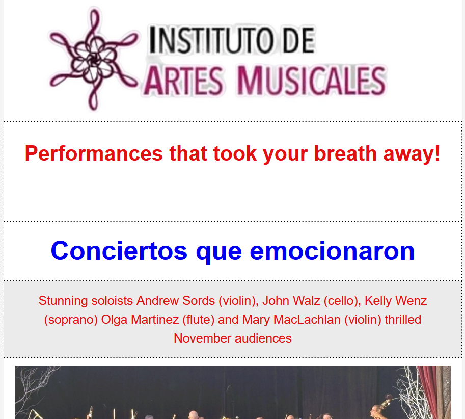 A November feast for the ears Un festín de noviembre para los oídos